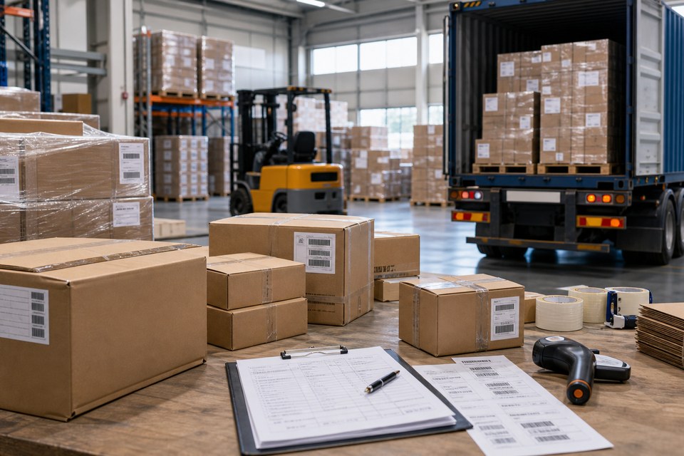 Technical illustration of shipment coordination