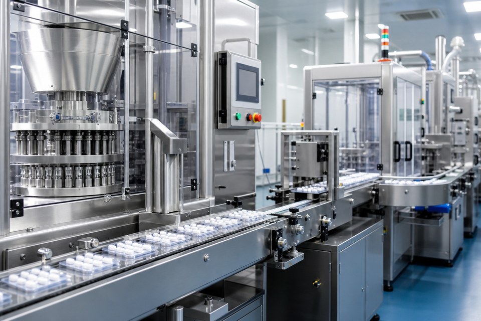 Pharmaceutical production and packaging lines
