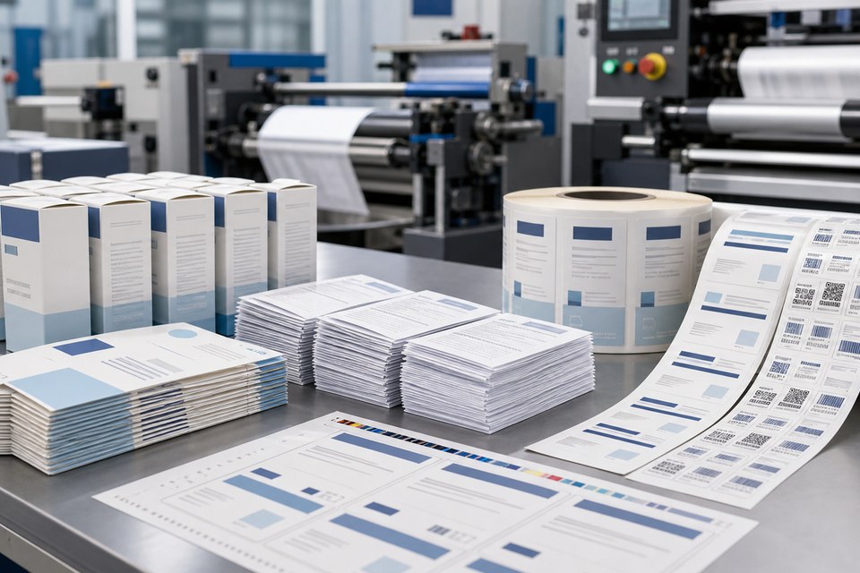 Pharmaceutical cartons, inserts, and labels